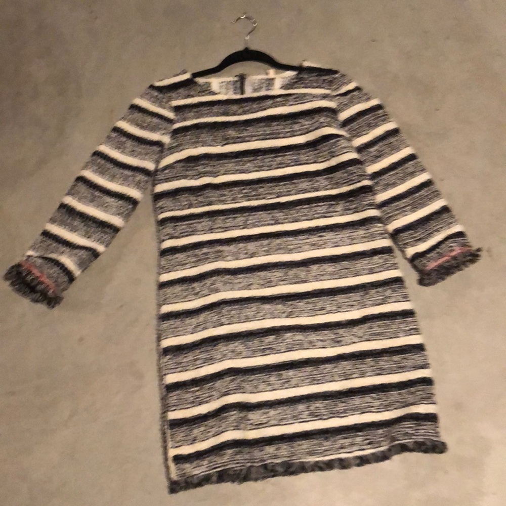 Navy/cream boucle dress